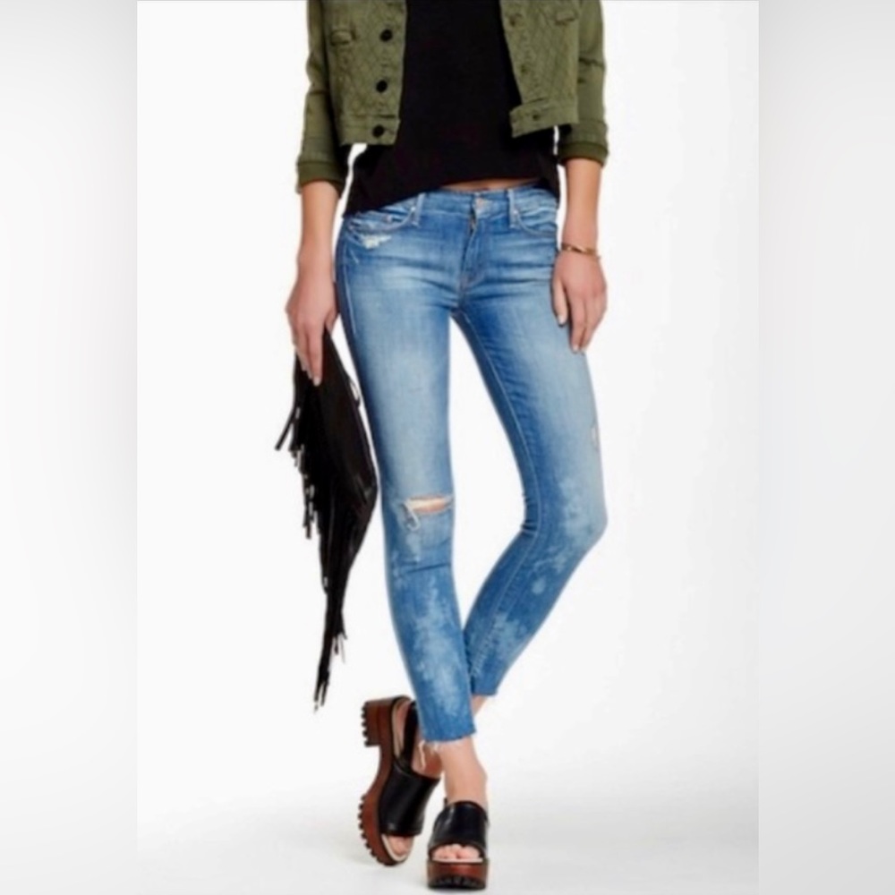 MOTHER Jeans The Looker Ankle Fray Getting Rowdy size 28